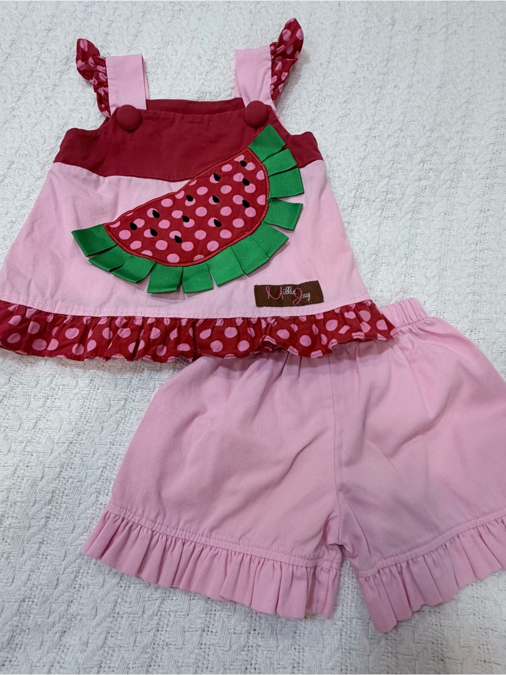 Little Joey Pink & Red Watermelon Kids Matching Set